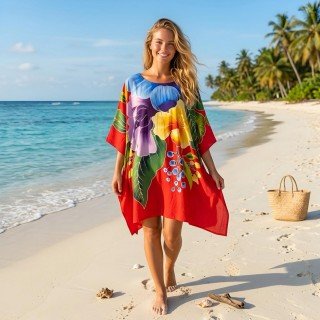 Hot Sale Rayon Dress Hand Painted for Summer